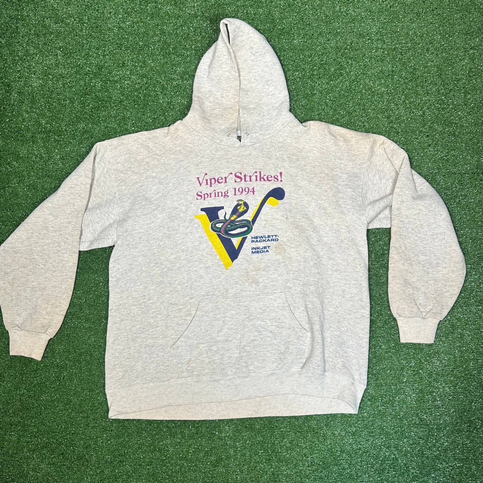 Rare 90s Vintage Hp Hewlett-Packard Lee Viper Strikes Hoodie Mens Xl Made Usa
